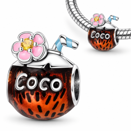 Charm bijou pour bracelet coktail dans noix de coco