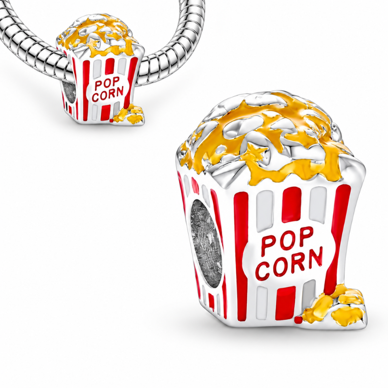 Charm bijou pour bracelet popcorn cinéma film