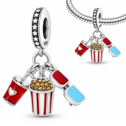 Charm pour bracelet cinéma popcorn film