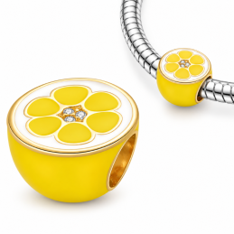Charm bijou pour bracelet citron strass