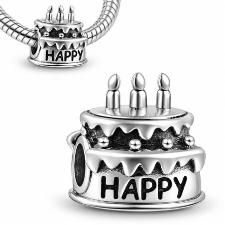 Charm bijou pour bracelet gateau d'anniversaire