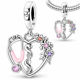 Charm pour bracelet cadeau infirmière médecin stéthoscope