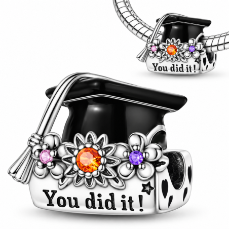 Charm pour bracelet cadeau diplome réussite examen bac