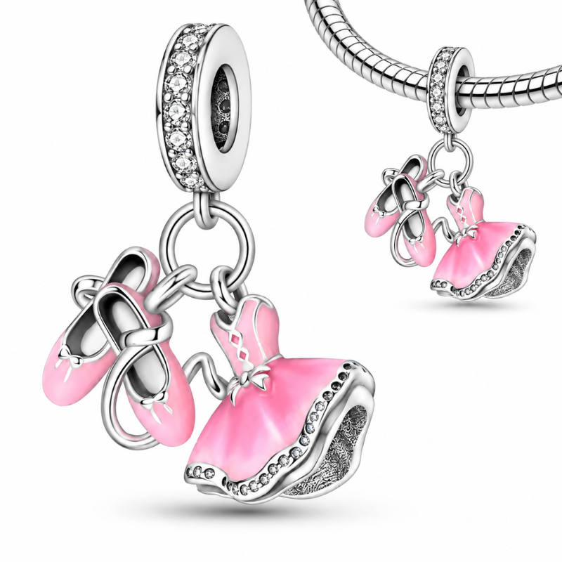 Charm bijou pour bracelet robe ballerine danseuse