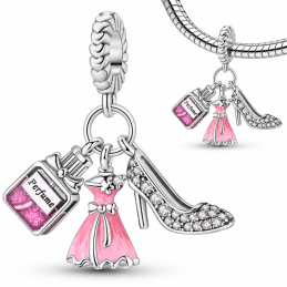 Charm pour bracelet robe de soirée, parfum chaussure