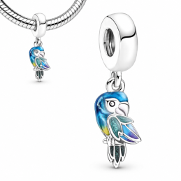 Charm pour bracelet perroquet oiseau sur branche