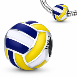 Charm pour bracelet argent ballon de volley
