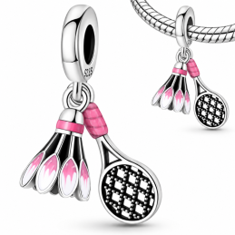 Charm pour bracelet badminton raquette volant