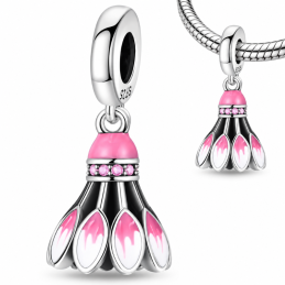 Charm pour bracelet volant de badminton