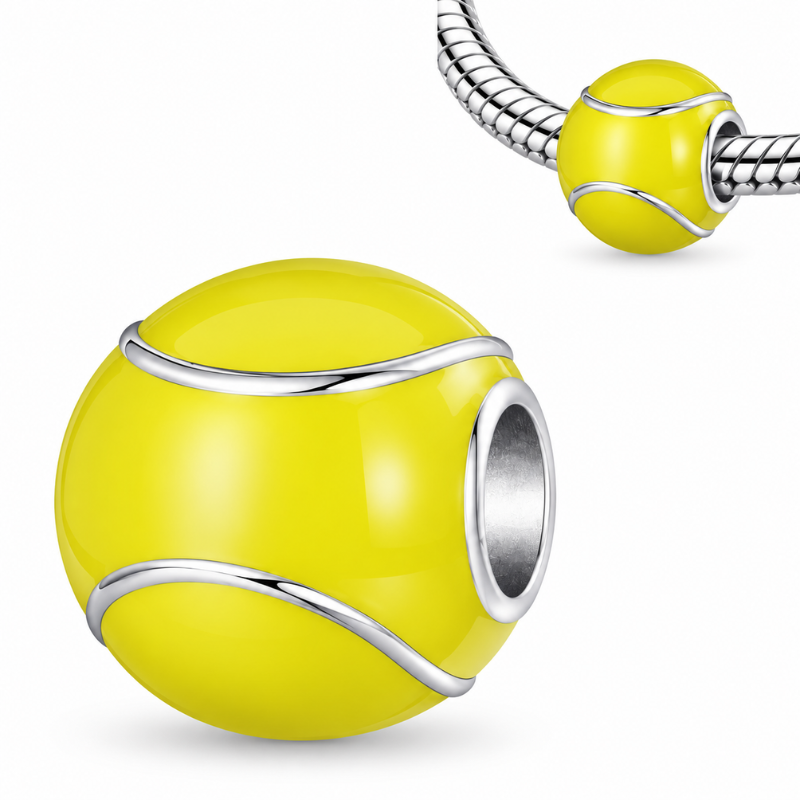 Charm pour bracelet balle de tennis