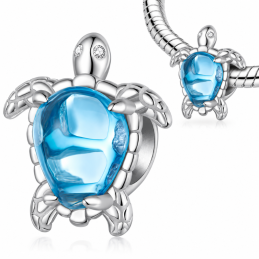 Charm pour bracelet vacance tortue de mer pierre bleu