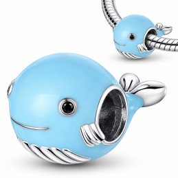 Charm pour bracelet baleine bleu