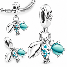 Charm pour bracelet tortue poisson coquillage