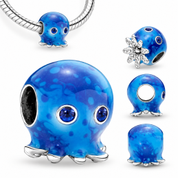 Charm pour bracelet bébé pieuvre bleu