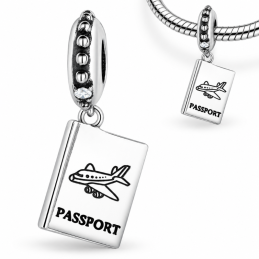 Charm pour bracelet voyage passport avion