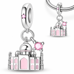 Charm bijou pour bracelet Taj Mahal rose