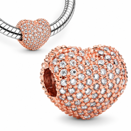 Charm pour bracelet coeur rose