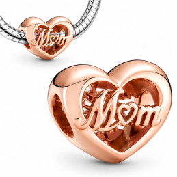 Charm pour bracelet coeur mom maman