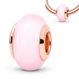Charm pour bracelet murano séparateur doré rose
