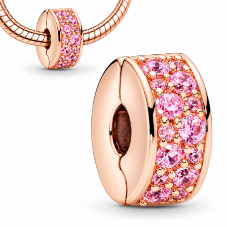 Charm pour bracelet séparateur clip doré rose