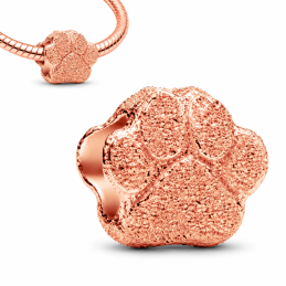 Charm pour bracelet patte de chien doré rose relief