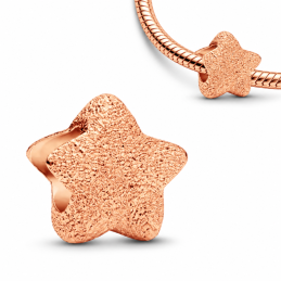 Charm pour bracelet étoile doré rose relief