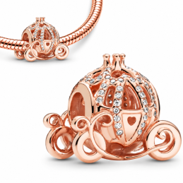 Charm bijou pour bracelet carrosse doré rose