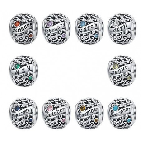 Charm pour bracelet mois de naissance cadeau anniversaire