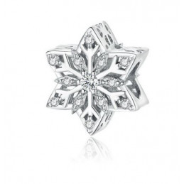 Charm pour bracelet argent collection hiver flocon neige étoile