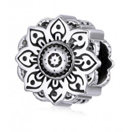 Charm bijou pour bracelet argent collection fleur feuille