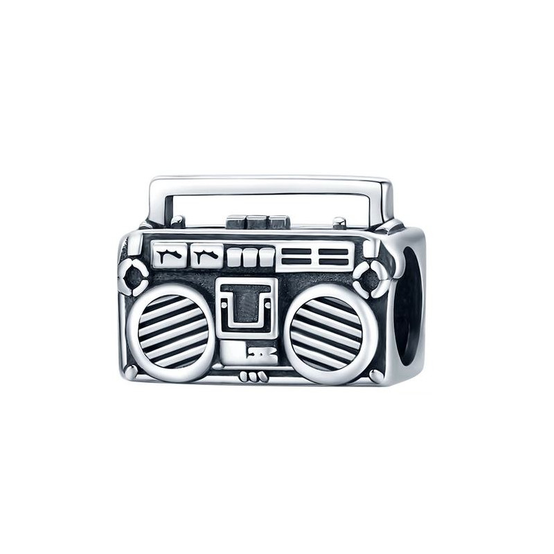 Charm pour bracelet argent vintage radio cassette