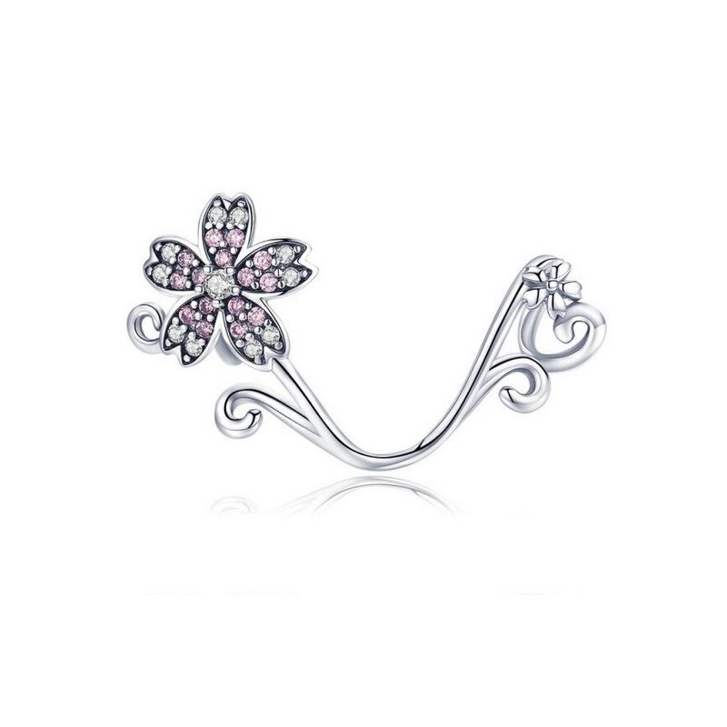 Charm bijou pour bracelet longue fleur enroulée sur bracelet
