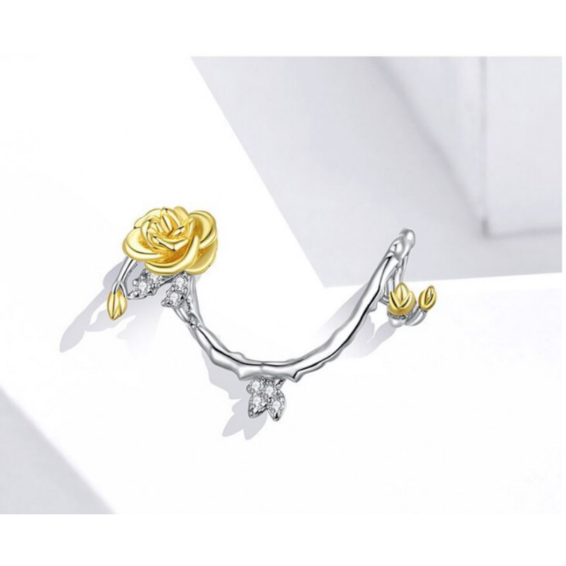 Charm bijou pour bracelet longue fleur rose or