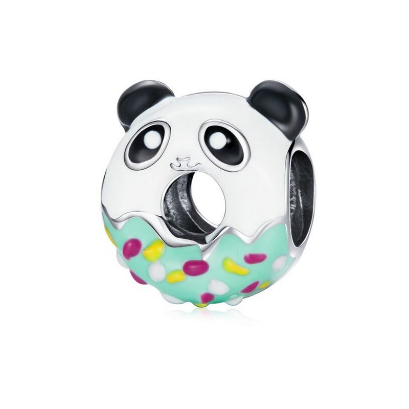 Charm pour bracelet argent panda donut