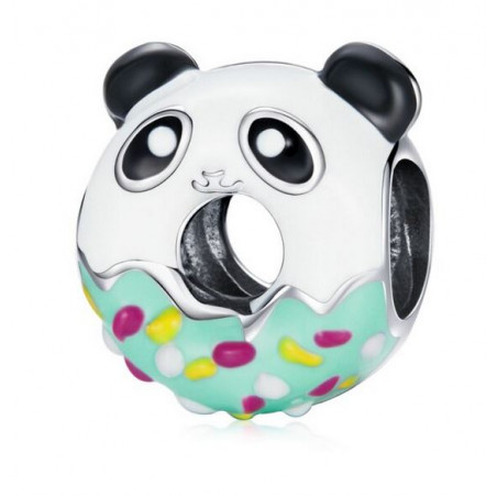 Charm pour bracelet argent panda donut