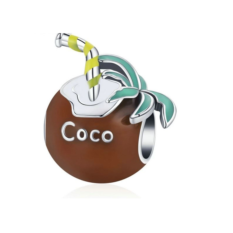 Charm bijou pour bracelet coktail noix de coco paille palmier