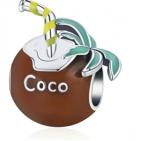 Charm bijou pour bracelet coktail noix de coco paille palmier