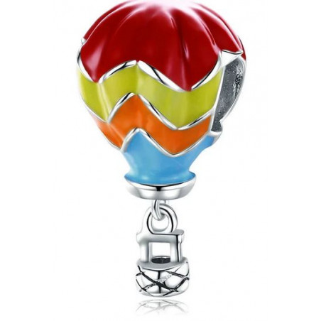 Charm pour bracelet argent montgolfière colorée WS