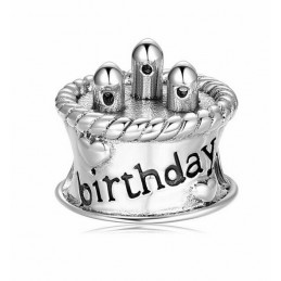 Charm bijoux bracelet argent gateau d'anniversaire KS