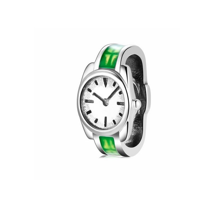 Charm bijoux bracelet argent montre bracelet vert KS