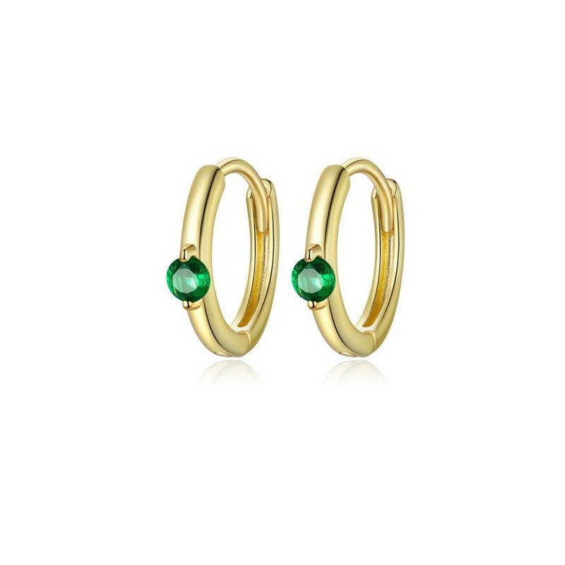 boucles d'oreilles bijoux argent collection anneau clip pierre centrale BS