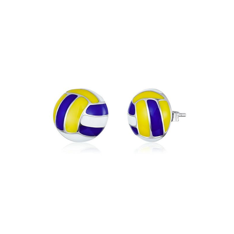 boucles d'oreilles bijoux argent ballon de volley ball BS
