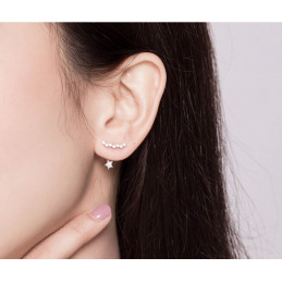 boucles d'oreilles bijoux argent pierre étoile sous lobe BS