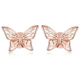 boucles d'oreilles bijoux papillon or rose BS