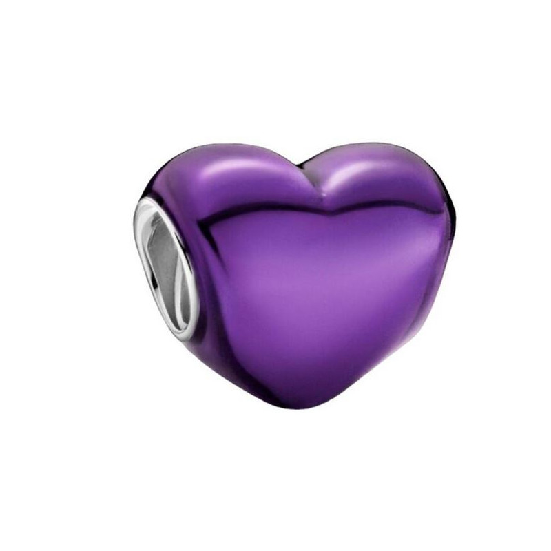 Charm pour bracelet argent coeur violet