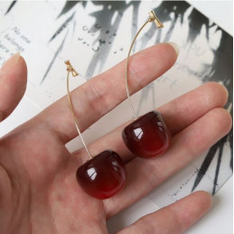 boucles d'oreilles bijou cerise réaliste
