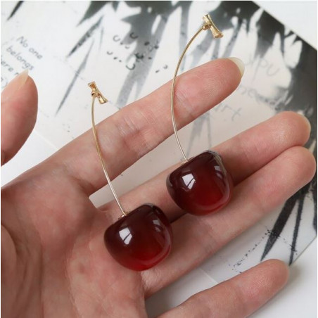 boucles d'oreilles bijou cerise réaliste