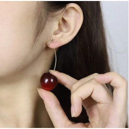 boucles d'oreilles bijou cerise réaliste