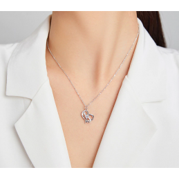 copy of Collier argent coeur infini strass diamant