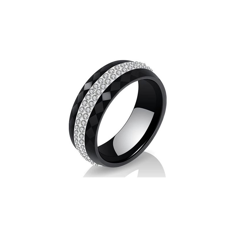 Jolie bague pour femmes, cristal noir, chat, imitation perle, Zircon,  ensemble d'anneaux à ongles pour femmes, anneau d'articulation  redimensionnable